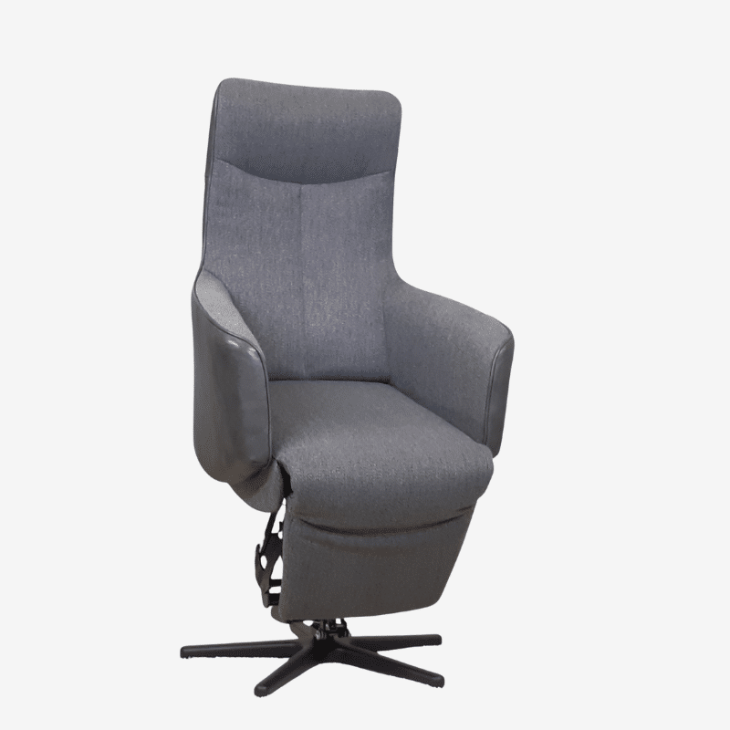 relaxstoel casada in sta op stand in leer en stof stoel