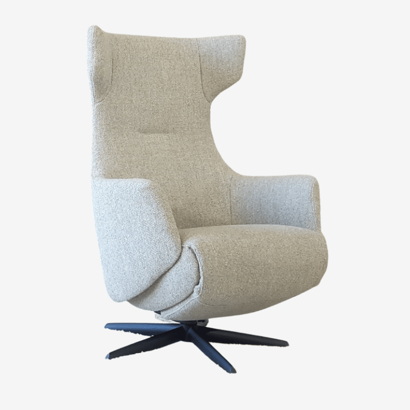 relaxstoel liev van de toekomst met accu en op draaivoet in stof