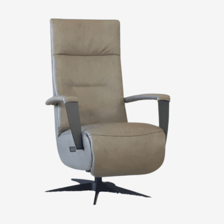 relaxfauteuil hercu met open arm en draaivoet echt leder stoel