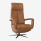 relaxfauteuil Coralda armen volledig bekleed echt leder op draaivoet