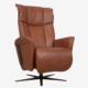 relaxstoel sway bruin cognac leder van himolla met draaivoet